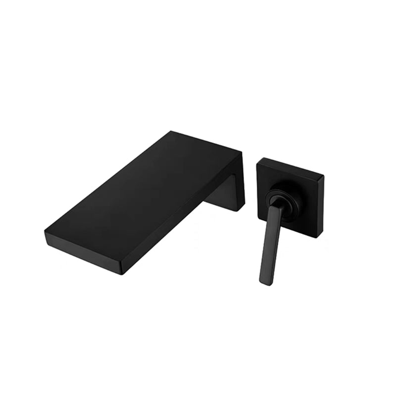 Modern Tub Faucet Trim Copper Wall Mounted Waterfall Tub Filler Black Clearhalo 'Bathroom Remodel & Bathroom Fixtures' 'Bathtub Faucets' 'bathtub_faucets' 'Home Improvement' 'home_improvement' 'home_improvement_bathtub_faucets' 7334550