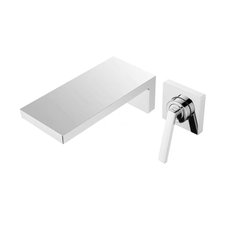 Modern Tub Faucet Trim Copper Wall Mounted Waterfall Tub Filler Chrome Clearhalo 'Bathroom Remodel & Bathroom Fixtures' 'Bathtub Faucets' 'bathtub_faucets' 'Home Improvement' 'home_improvement' 'home_improvement_bathtub_faucets' 7334553