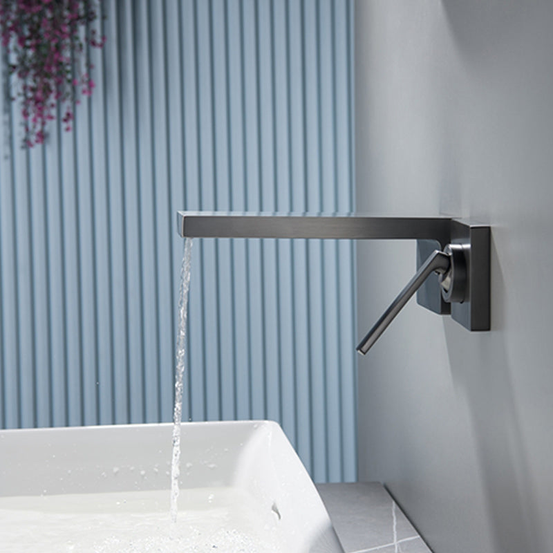 Modern Tub Faucet Trim Copper Wall Mounted Waterfall Tub Filler Clearhalo 'Bathroom Remodel & Bathroom Fixtures' 'Bathtub Faucets' 'bathtub_faucets' 'Home Improvement' 'home_improvement' 'home_improvement_bathtub_faucets' 7334554