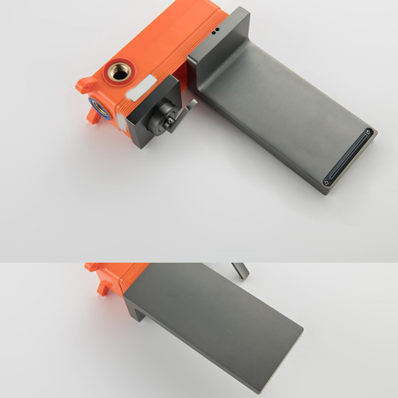 Modern Tub Faucet Trim Copper Wall Mounted Waterfall Tub Filler Clearhalo 'Bathroom Remodel & Bathroom Fixtures' 'Bathtub Faucets' 'bathtub_faucets' 'Home Improvement' 'home_improvement' 'home_improvement_bathtub_faucets' 7334559