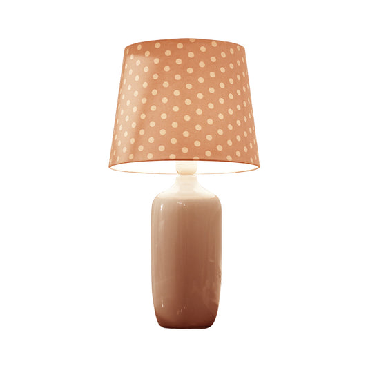 1 Head Bedroom Night Table Light Modernism Pink/Blue/Green Finish Nightstand Lighting with Tapered Fabric Shade Clearhalo 'Lamps' 'Table Lamps' Lighting' 733481