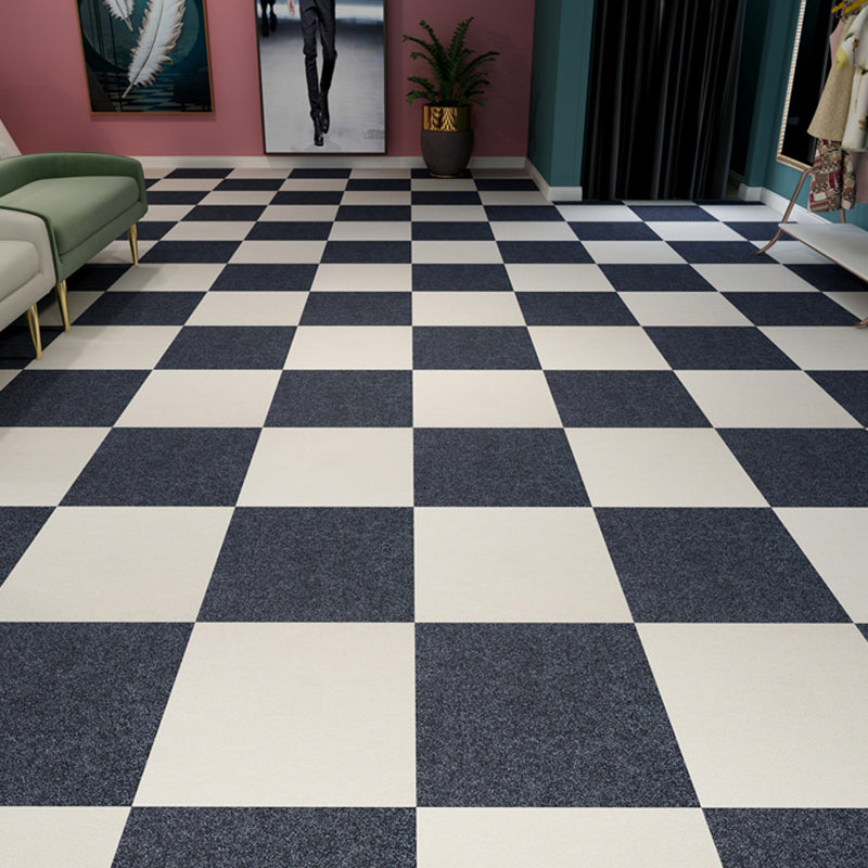 Dark Color Level Loop Carpet Tile Self Adhesive Indoor Office Carpet Tiles Dark Gray-Black Clearhalo 'Carpet Tiles & Carpet Squares' 'carpet_tiles_carpet_squares' 'Flooring 'Home Improvement' 'home_improvement' 'home_improvement_carpet_tiles_carpet_squares' Walls and Ceiling' 7334857