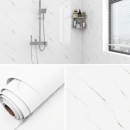 Marbling Scratch Resistant Tile PVC Singular Peel & Stick Tile for Bathroom Backsplash White Clearhalo 'Flooring 'Home Improvement' 'home_improvement' 'home_improvement_peel_stick_blacksplash' 'Peel & Stick Backsplash Tile' 'peel_stick_blacksplash' 'Walls & Ceilings' Walls and Ceiling' 7334935