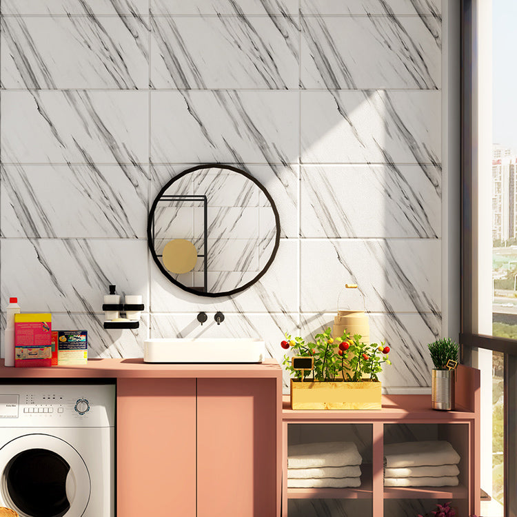 Marbling Scratch Resistant Tile PVC Singular Peel & Stick Tile for Backsplash Wall Clearhalo 'Flooring 'Home Improvement' 'home_improvement' 'home_improvement_peel_stick_blacksplash' 'Peel & Stick Backsplash Tile' 'peel_stick_blacksplash' 'Walls & Ceilings' Walls and Ceiling' 7334965