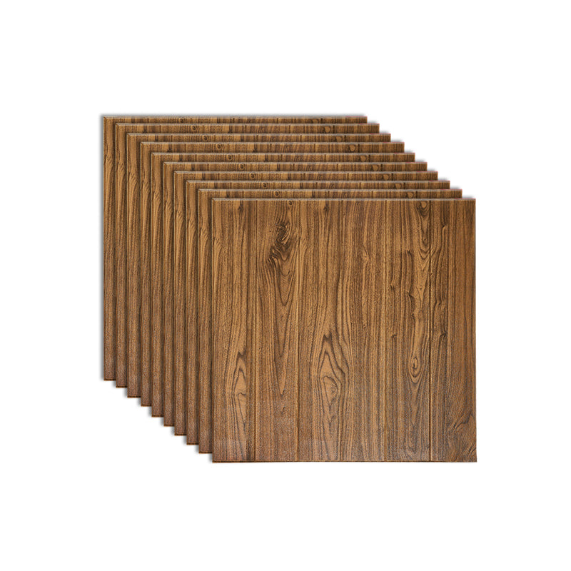 Indoor Home Wall Panel Waterproof Peel and Stick Wall Paneling Dark Coffee 10-Piece Set Clearhalo 'Flooring 'Home Improvement' 'home_improvement' 'home_improvement_wall_paneling' 'Wall Paneling' 'wall_paneling' 'Walls & Ceilings' Walls and Ceiling' 7335032
