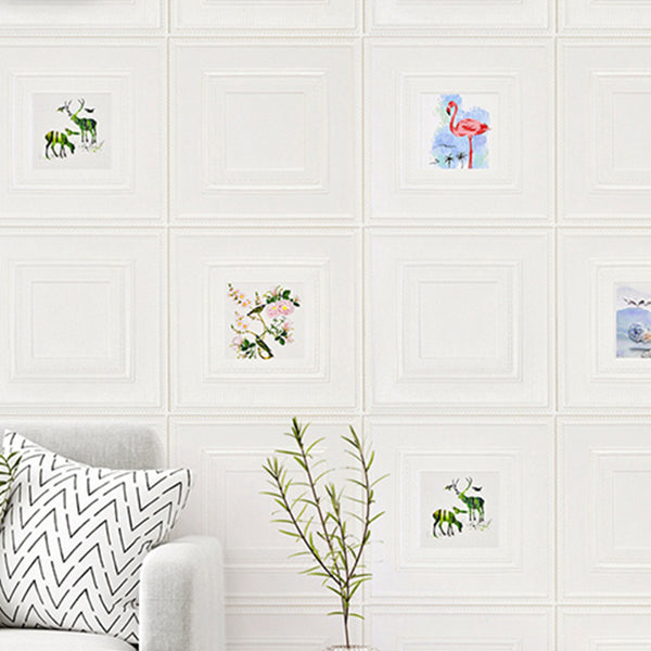 Modern Wall Panel Cartoon Print Peel and Stick Waterproof Wall Paneling Red-White 5-Piece Set Clearhalo 'Flooring 'Home Improvement' 'home_improvement' 'home_improvement_wall_paneling' 'Wall Paneling' 'wall_paneling' 'Walls & Ceilings' Walls and Ceiling' 7335059