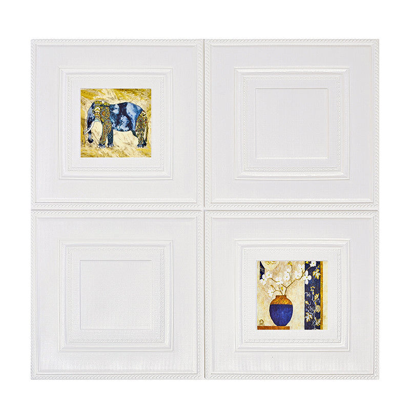 Modern Wall Panel Cartoon Print Peel and Stick Waterproof Wall Paneling Yellow Clearhalo 'Flooring 'Home Improvement' 'home_improvement' 'home_improvement_wall_paneling' 'Wall Paneling' 'wall_paneling' 'Walls & Ceilings' Walls and Ceiling' 7335061