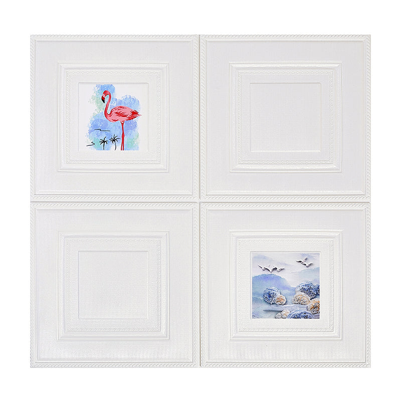 Modern Wall Panel Cartoon Print Peel and Stick Waterproof Wall Paneling Red-White Clearhalo 'Flooring 'Home Improvement' 'home_improvement' 'home_improvement_wall_paneling' 'Wall Paneling' 'wall_paneling' 'Walls & Ceilings' Walls and Ceiling' 7335069