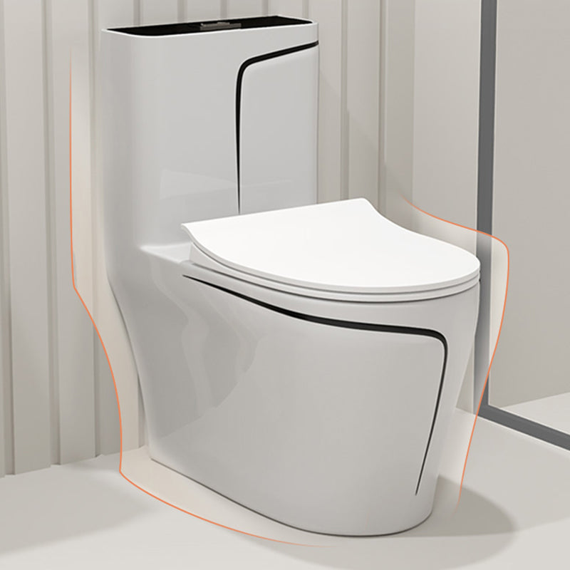 Traditional Floor Mounted Toilet Seat Included Toilet Bowl for Bathroom 15"L x 27"W x 30"H Black 12" Clearhalo 'Bathroom Remodel & Bathroom Fixtures' 'Home Improvement' 'home_improvement' 'home_improvement_toilets' 'Toilets & Bidets' 'Toilets' 7335553