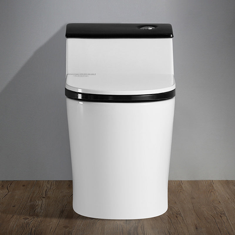 Traditional Floor Mounted Toilet Seat Included Toilet Bowl for Bathroom 15"L x 28"W x 25"H Black 12" Clearhalo 'Bathroom Remodel & Bathroom Fixtures' 'Home Improvement' 'home_improvement' 'home_improvement_toilets' 'Toilets & Bidets' 'Toilets' 7335555