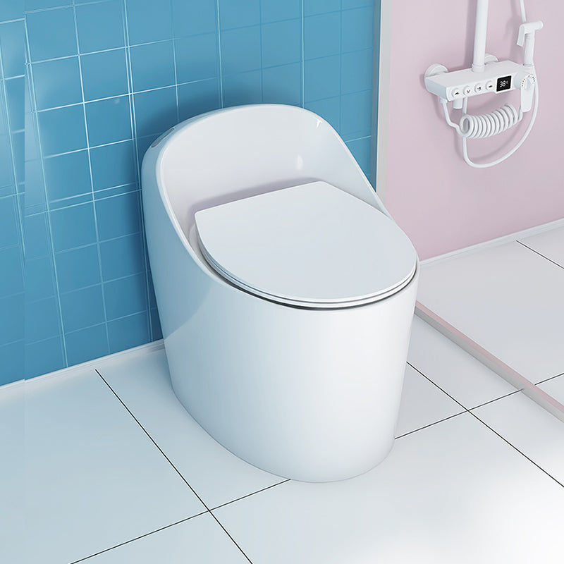 Contemporary Floor Mount Toilet Seat Included Urine Toilet for Bathroom White Marble Toilet with Sprayer Clearhalo 'Bathroom Remodel & Bathroom Fixtures' 'Home Improvement' 'home_improvement' 'home_improvement_toilets' 'Toilets & Bidets' 'Toilets' 7335577