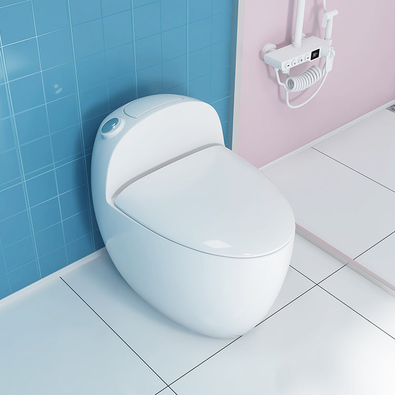 Contemporary Floor Mount Toilet Seat Included Urine Toilet for Bathroom Bright White Toilet with Sprayer Clearhalo 'Bathroom Remodel & Bathroom Fixtures' 'Home Improvement' 'home_improvement' 'home_improvement_toilets' 'Toilets & Bidets' 'Toilets' 7335578