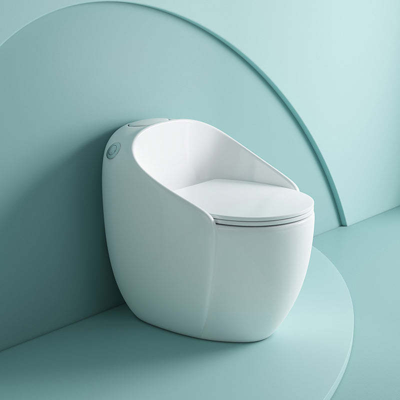 Contemporary Floor Mount Toilet Seat Included Urine Toilet for Bathroom White Toilet with Sprayer 16" Clearhalo 'Bathroom Remodel & Bathroom Fixtures' 'Home Improvement' 'home_improvement' 'home_improvement_toilets' 'Toilets & Bidets' 'Toilets' 7335579