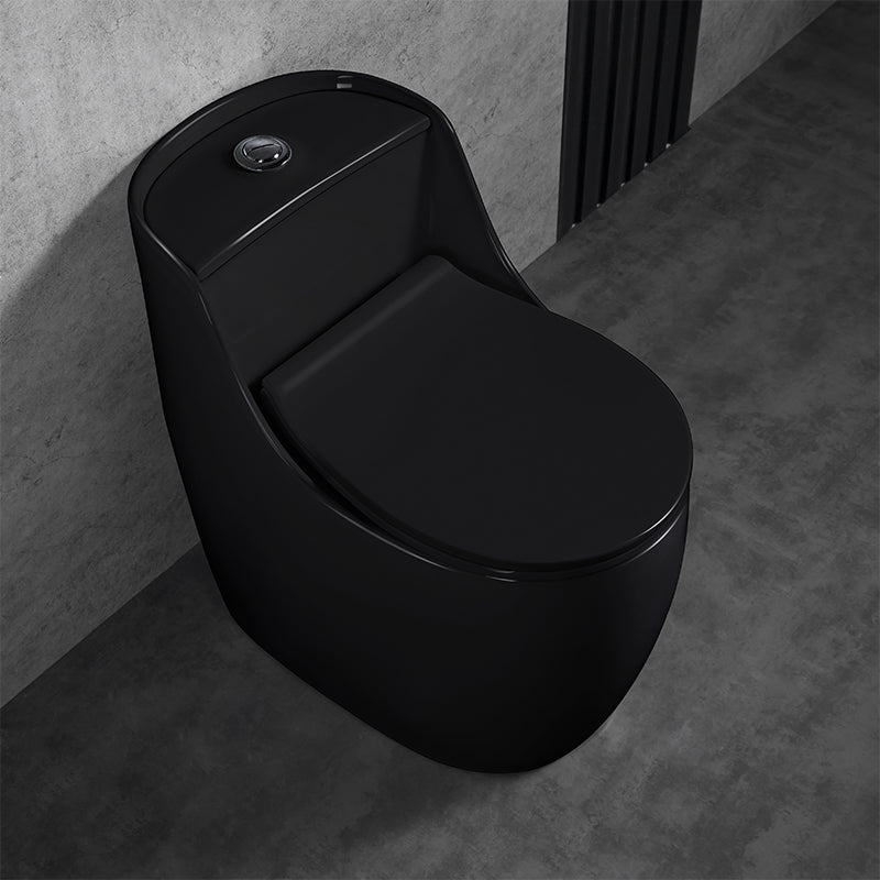 Contemporary Floor Mounted Toilet Spray Gun Included Urine Toilet for Bathroom Black Toilet with Sprayer Clearhalo 'Bathroom Remodel & Bathroom Fixtures' 'Home Improvement' 'home_improvement' 'home_improvement_toilets' 'Toilets & Bidets' 'Toilets' 7335599