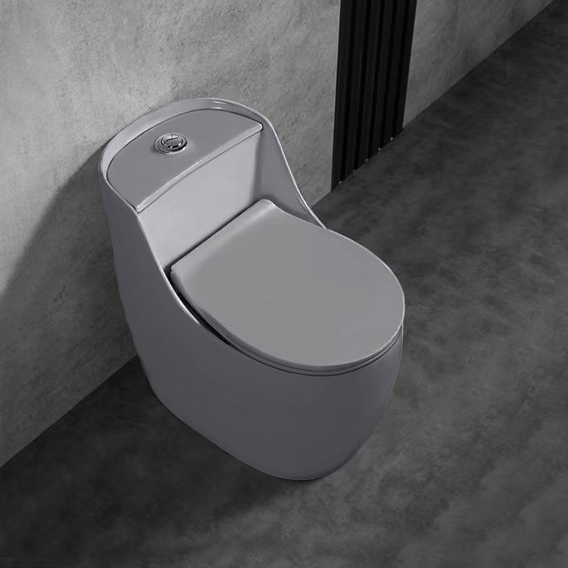 Contemporary Floor Mounted Toilet Spray Gun Included Urine Toilet for Bathroom Grey Toilet with Sprayer Clearhalo 'Bathroom Remodel & Bathroom Fixtures' 'Home Improvement' 'home_improvement' 'home_improvement_toilets' 'Toilets & Bidets' 'Toilets' 7335603