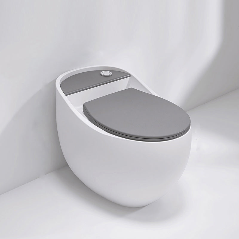 Contemporary Siphon Jet Toilet Floor Mounted Urine Toilet for Washroom Gray/ White Toilet Only Clearhalo 'Bathroom Remodel & Bathroom Fixtures' 'Home Improvement' 'home_improvement' 'home_improvement_toilets' 'Toilets & Bidets' 'Toilets' 7335613