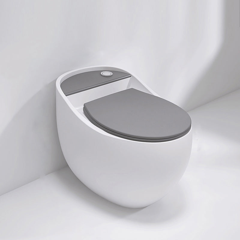 Contemporary Siphon Jet Toilet Floor Mounted Urine Toilet for Washroom Gray White Toilet Only Clearhalo 'Bathroom Remodel & Bathroom Fixtures' 'Home Improvement' 'home_improvement' 'home_improvement_toilets' 'Toilets & Bidets' 'Toilets' 7335613