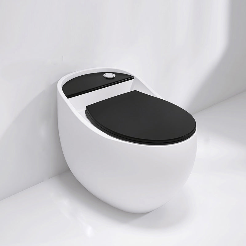 Contemporary Siphon Jet Toilet Floor Mounted Urine Toilet for Washroom Black/ White Toilet Only Clearhalo 'Bathroom Remodel & Bathroom Fixtures' 'Home Improvement' 'home_improvement' 'home_improvement_toilets' 'Toilets & Bidets' 'Toilets' 7335616