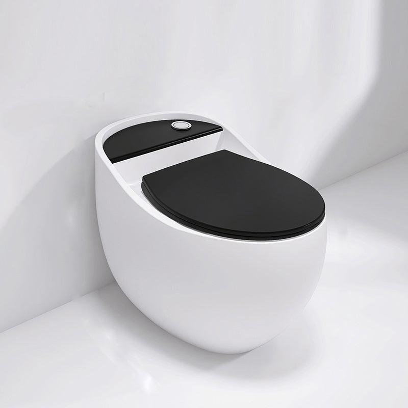 Contemporary Siphon Jet Toilet Floor Mounted Urine Toilet for Washroom Black White Toilet Only Clearhalo 'Bathroom Remodel & Bathroom Fixtures' 'Home Improvement' 'home_improvement' 'home_improvement_toilets' 'Toilets & Bidets' 'Toilets' 7335616