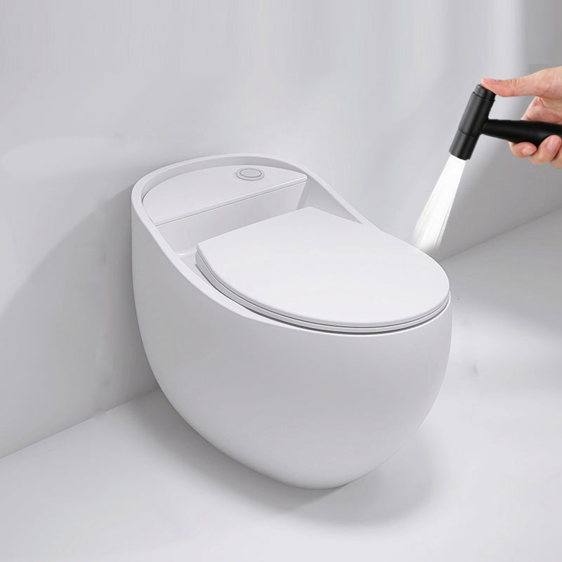 Contemporary Siphon Jet Toilet Floor Mounted Urine Toilet for Washroom White Toilet with Sprayer Clearhalo 'Bathroom Remodel & Bathroom Fixtures' 'Home Improvement' 'home_improvement' 'home_improvement_toilets' 'Toilets & Bidets' 'Toilets' 7335622