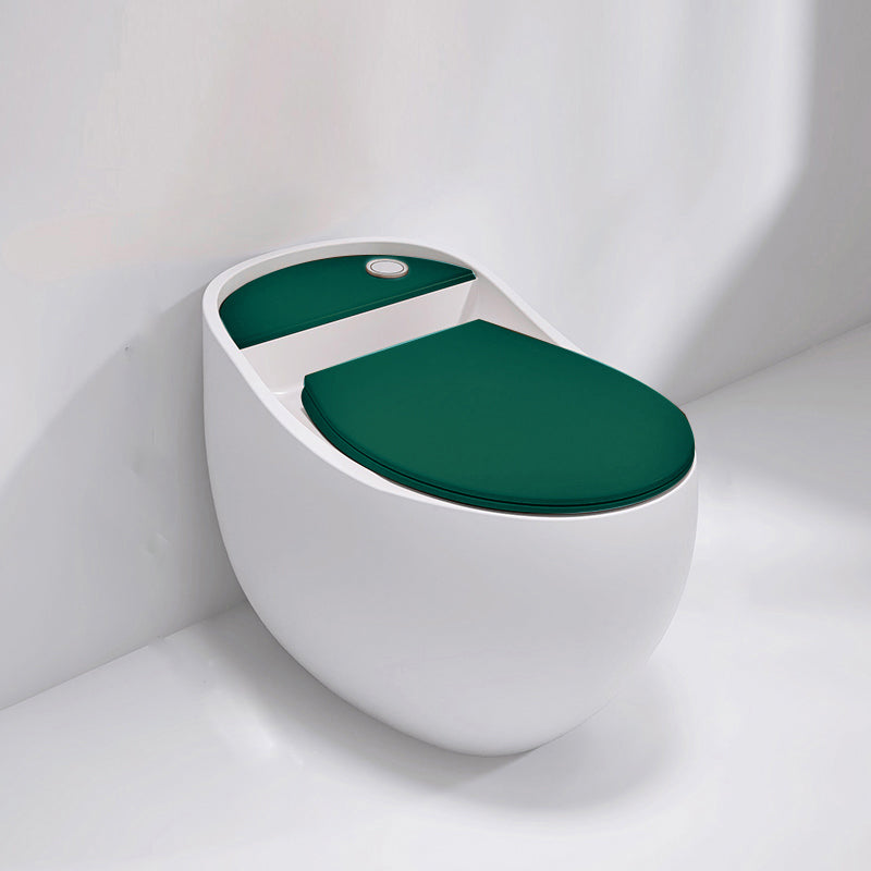 Contemporary Siphon Jet Toilet Floor Mounted Urine Toilet for Washroom Green/ White Toilet Only Clearhalo 'Bathroom Remodel & Bathroom Fixtures' 'Home Improvement' 'home_improvement' 'home_improvement_toilets' 'Toilets & Bidets' 'Toilets' 7335625