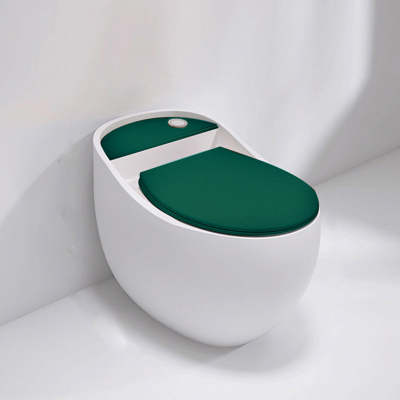 Contemporary Siphon Jet Toilet Floor Mounted Urine Toilet for Washroom Green White Toilet Only Clearhalo 'Bathroom Remodel & Bathroom Fixtures' 'Home Improvement' 'home_improvement' 'home_improvement_toilets' 'Toilets & Bidets' 'Toilets' 7335625