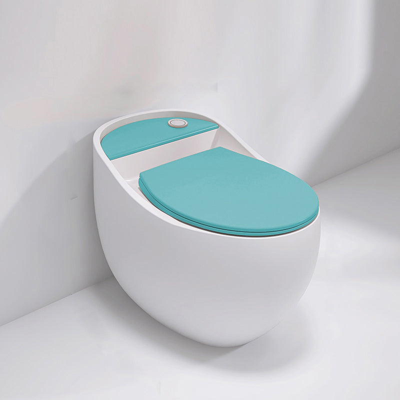 Contemporary Siphon Jet Toilet Floor Mounted Urine Toilet for Washroom Blue/ White Toilet Only Clearhalo 'Bathroom Remodel & Bathroom Fixtures' 'Home Improvement' 'home_improvement' 'home_improvement_toilets' 'Toilets & Bidets' 'Toilets' 7335628