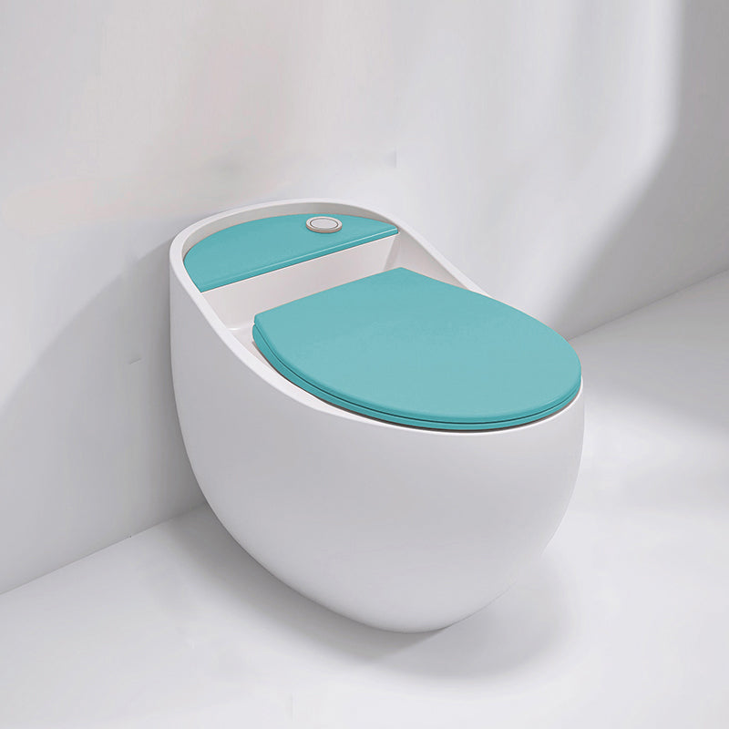 Contemporary Siphon Jet Toilet Floor Mounted Urine Toilet for Washroom Blue White Toilet Only Clearhalo 'Bathroom Remodel & Bathroom Fixtures' 'Home Improvement' 'home_improvement' 'home_improvement_toilets' 'Toilets & Bidets' 'Toilets' 7335628