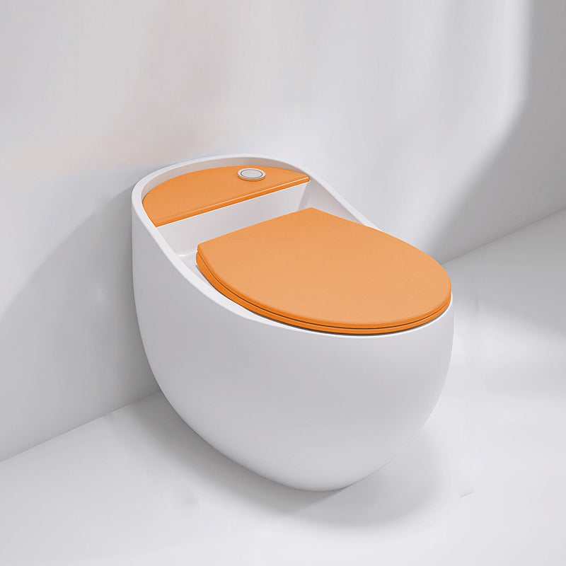 Contemporary Siphon Jet Toilet Floor Mounted Urine Toilet for Washroom Orange-White Toilet Only Clearhalo 'Bathroom Remodel & Bathroom Fixtures' 'Home Improvement' 'home_improvement' 'home_improvement_toilets' 'Toilets & Bidets' 'Toilets' 7335632