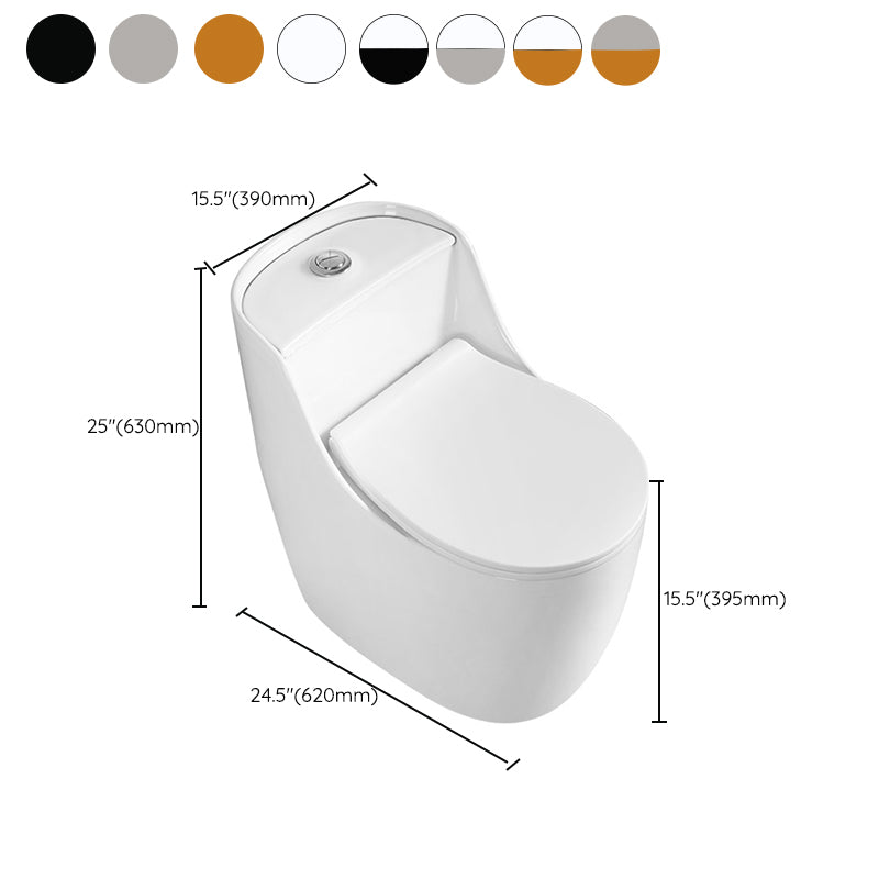 Contemporary Floor Mount Flush Toilet Siphon Jet Ceramic Urine Toilet for Bathroom Clearhalo 'Bathroom Remodel & Bathroom Fixtures' 'Home Improvement' 'home_improvement' 'home_improvement_toilets' 'Toilets & Bidets' 'Toilets' 7335653