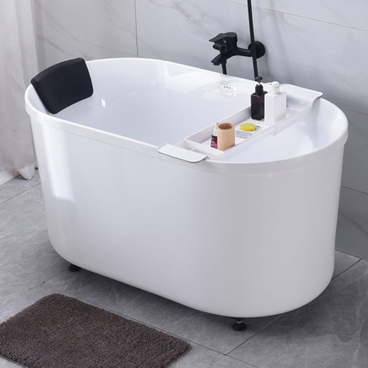 Antique Finish Soaking Bathtub Acrylic Back to Wall Bath Tub (Board not Included) White 43"L x 25"W x 24"H Without Seat Clearhalo 'Bathroom Remodel & Bathroom Fixtures' 'Bathtubs' 'Home Improvement' 'home_improvement' 'home_improvement_bathtubs' 'Showers & Bathtubs' 7335735