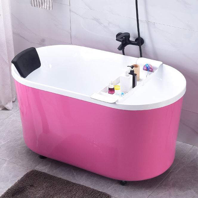 Antique Finish Soaking Bathtub Acrylic Back to Wall Bath Tub (Board not Included) Pink Clearhalo 'Bathroom Remodel & Bathroom Fixtures' 'Bathtubs' 'Home Improvement' 'home_improvement' 'home_improvement_bathtubs' 'Showers & Bathtubs' 7335737