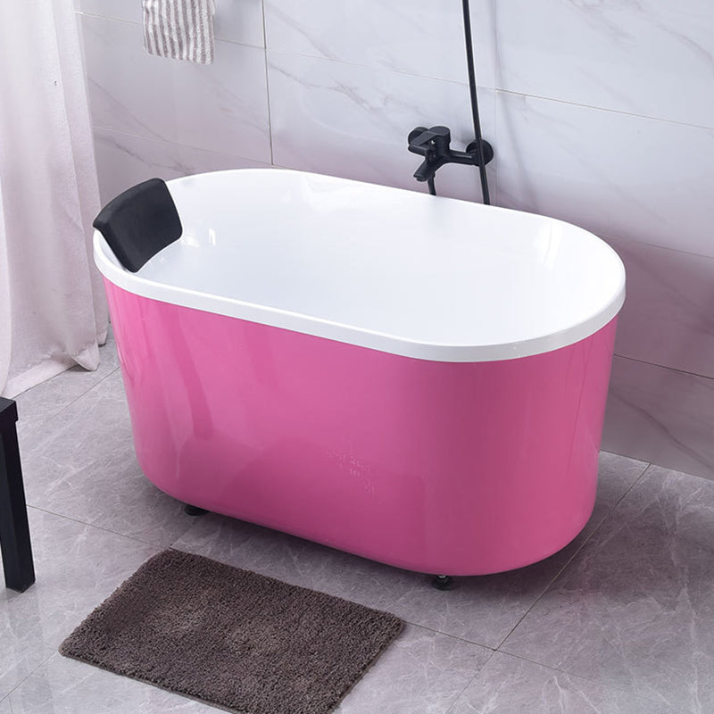 Antique Finish Soaking Bathtub Acrylic Back to Wall Bath Tub (Board not Included) Pink 51"L x 25"W x 24"H Without Seat Clearhalo 'Bathroom Remodel & Bathroom Fixtures' 'Bathtubs' 'Home Improvement' 'home_improvement' 'home_improvement_bathtubs' 'Showers & Bathtubs' 7335738