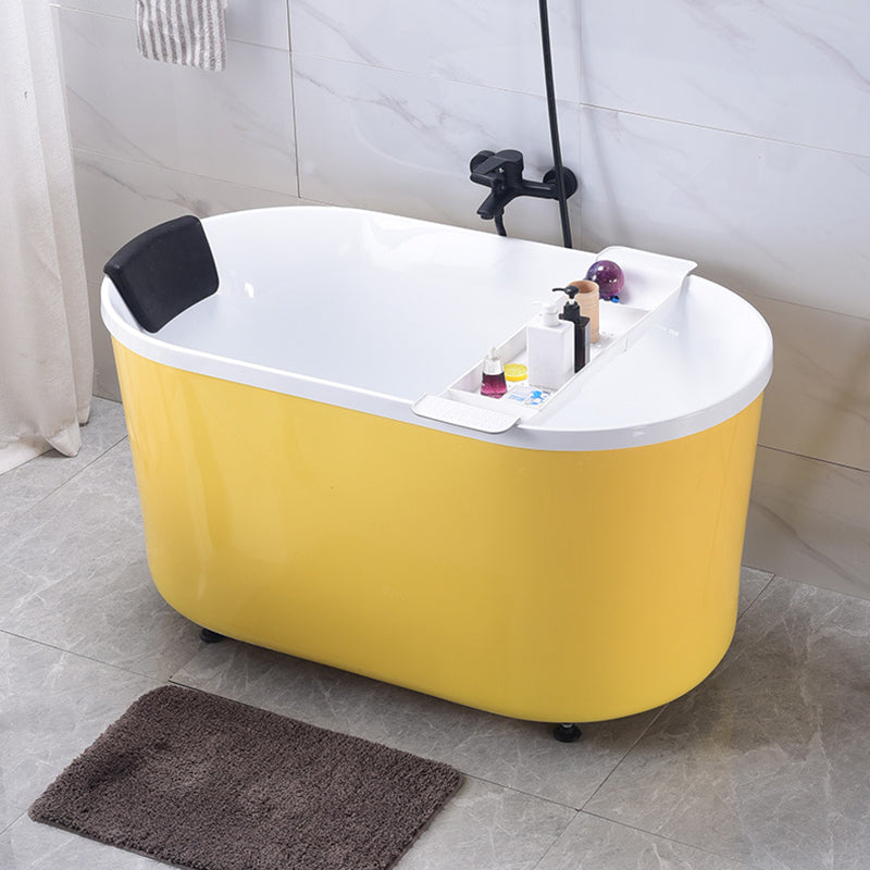 Antique Finish Soaking Bathtub Acrylic Back to Wall Bath Tub (Board not Included) Yellow Clearhalo 'Bathroom Remodel & Bathroom Fixtures' 'Bathtubs' 'Home Improvement' 'home_improvement' 'home_improvement_bathtubs' 'Showers & Bathtubs' 7335739
