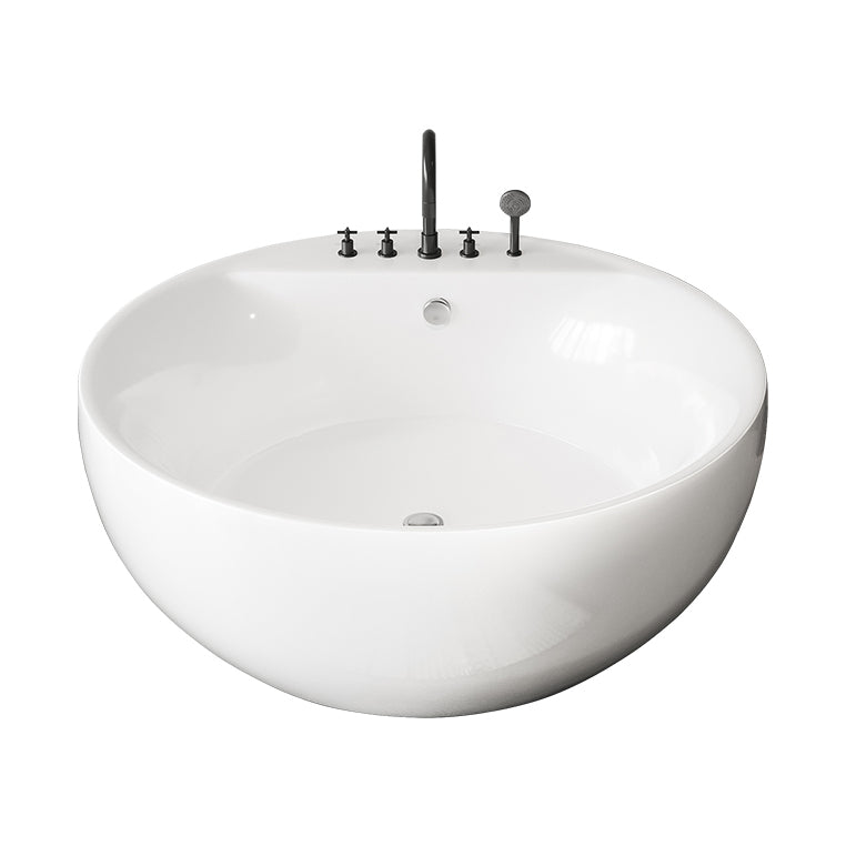 Soaking Antique Finish Round Bathtub Stand Alone Modern Bath Tub Clearhalo 'Bathroom Remodel & Bathroom Fixtures' 'Bathtubs' 'Home Improvement' 'home_improvement' 'home_improvement_bathtubs' 'Showers & Bathtubs' 7335763