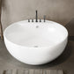 Soaking Antique Finish Round Bathtub Stand Alone Modern Bath Tub White Tub with Black 5-Piece Set Clearhalo 'Bathroom Remodel & Bathroom Fixtures' 'Bathtubs' 'Home Improvement' 'home_improvement' 'home_improvement_bathtubs' 'Showers & Bathtubs' 7335773