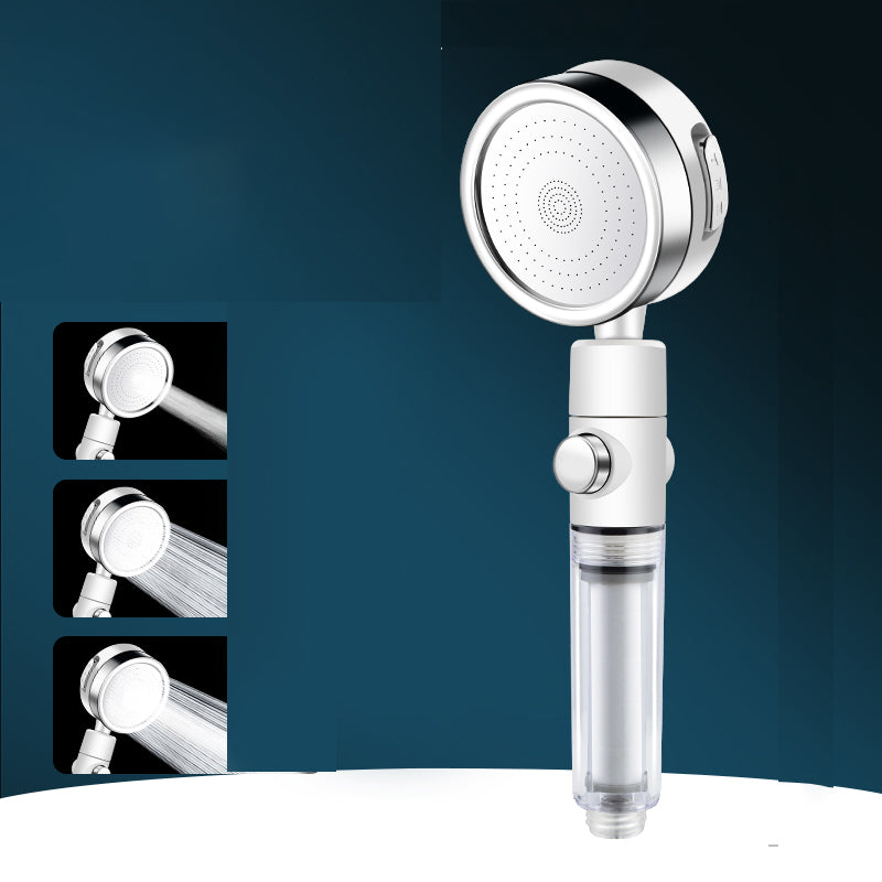 Round Hand Shower Adjustable Water Flow Wall-Mount Showerhead White Hand Shower Hose not included Clearhalo 'Bathroom Remodel & Bathroom Fixtures' 'Home Improvement' 'home_improvement' 'home_improvement_shower_heads' 'Shower Heads' 'shower_heads' 'Showers & Bathtubs Plumbing' 'Showers & Bathtubs' 7336218