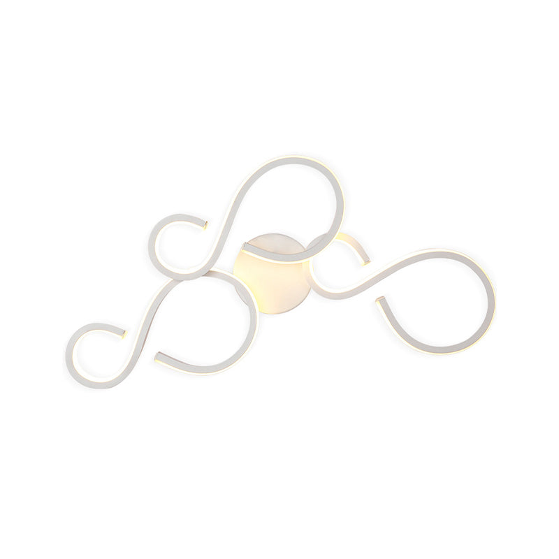 17"/27.5" H Spiral Living Room Wall Sconce Light Acrylic LED Modern Wall Lighting Fixture in White Clearhalo 'Modern wall lights' 'Modern' 'Wall Lamps & Sconces' 'Wall Lights' Lighting' 733651