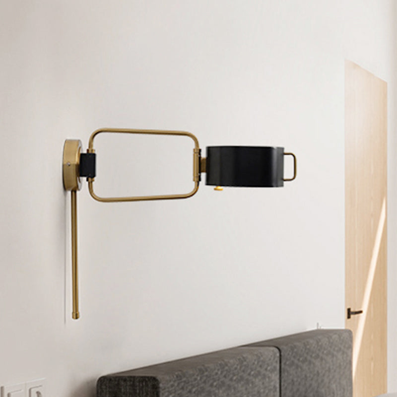 Drum Wall Sconce Lighting Contemporary Acrylic LED Black Finish Wall Light Fixture for Bedroom Clearhalo 'Modern wall lights' 'Modern' 'Wall Lamps & Sconces' 'Wall Lights' Lighting' 733654