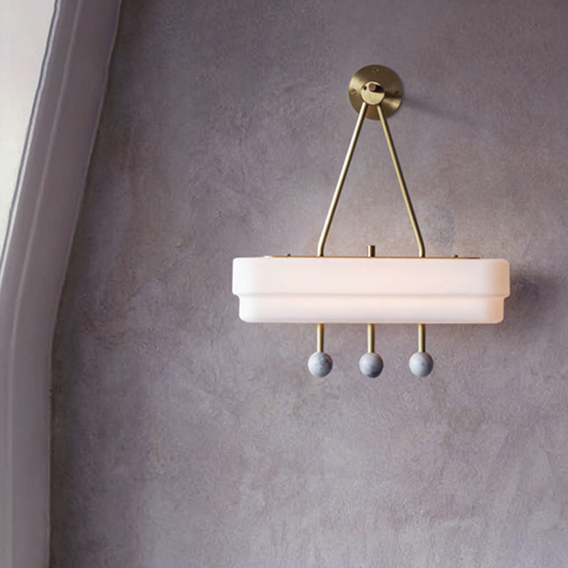 Acrylic Rectangle Wall Lighting Minimalist LED Sconce Light Fixture in White for Dining Room, Warm/White Light Clearhalo 'Cast Iron' 'Glass' 'Industrial' 'Modern wall lights' 'Modern' 'Tiffany' 'Traditional wall lights' 'Wall Lamps & Sconces' 'Wall Lights' Lighting' 733664