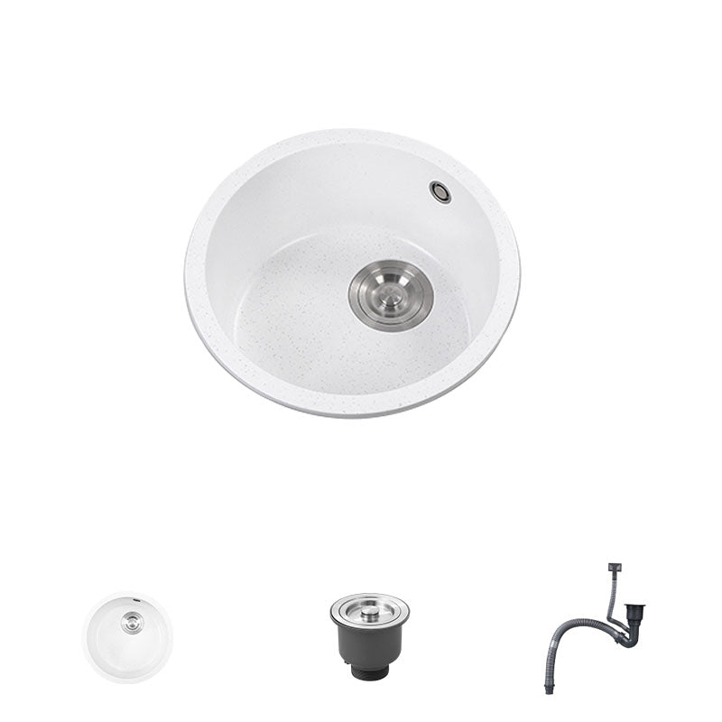 Quartz Kitchen Bar Sink Modern Round Shape Kitchen Bar Sink with Drain Assembly Sink Only None Clearhalo 'Home Improvement' 'home_improvement' 'home_improvement_kitchen_sinks' 'Kitchen Remodel & Kitchen Fixtures' 'Kitchen Sinks & Faucet Components' 'Kitchen Sinks' 'kitchen_sinks' 7337556