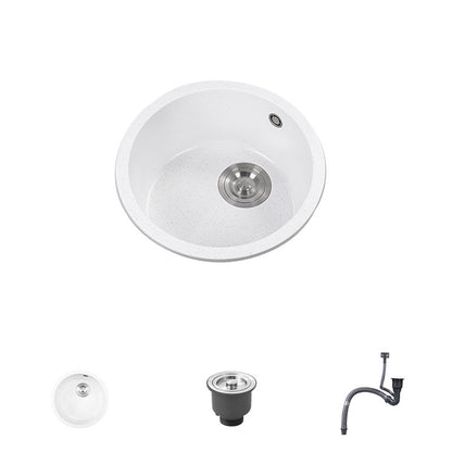 Quartz Kitchen Bar Sink Modern Round Shape Kitchen Bar Sink with Drain Assembly Sink Only None Clearhalo 'Home Improvement' 'home_improvement' 'home_improvement_kitchen_sinks' 'Kitchen Remodel & Kitchen Fixtures' 'Kitchen Sinks & Faucet Components' 'Kitchen Sinks' 'kitchen_sinks' 7337556