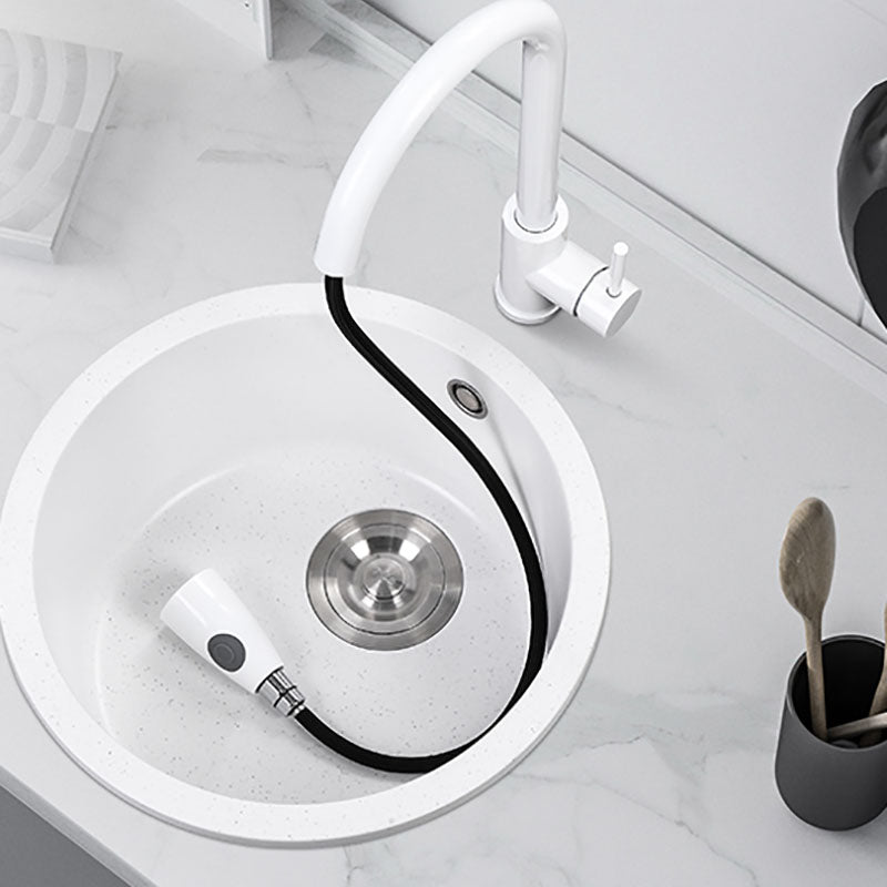 Quartz Kitchen Bar Sink Modern Round Shape Kitchen Bar Sink with Drain Assembly Clearhalo 'Home Improvement' 'home_improvement' 'home_improvement_kitchen_sinks' 'Kitchen Remodel & Kitchen Fixtures' 'Kitchen Sinks & Faucet Components' 'Kitchen Sinks' 'kitchen_sinks' 7337560