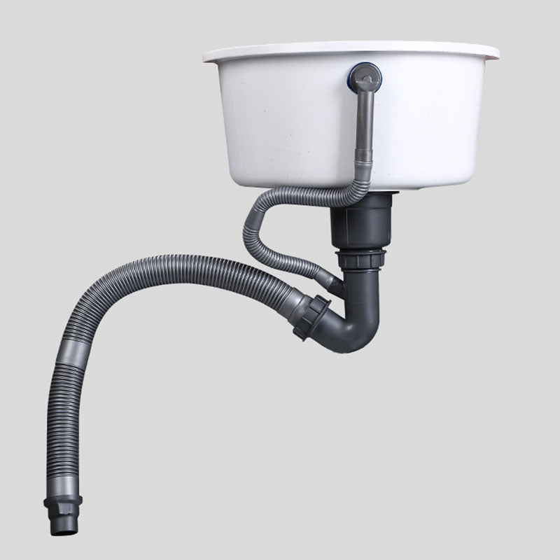 Quartz Kitchen Bar Sink Modern Round Shape Kitchen Bar Sink with Drain Assembly Clearhalo 'Home Improvement' 'home_improvement' 'home_improvement_kitchen_sinks' 'Kitchen Remodel & Kitchen Fixtures' 'Kitchen Sinks & Faucet Components' 'Kitchen Sinks' 'kitchen_sinks' 7337563