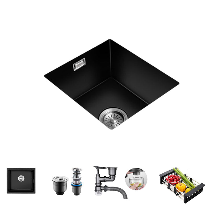 Quartz Kitchen Bar Sink Single Bowl Kitchen Bar Sink with Drain Assembly 14"L x 13"W x 9"H Sink Only None Clearhalo 'Home Improvement' 'home_improvement' 'home_improvement_kitchen_sinks' 'Kitchen Remodel & Kitchen Fixtures' 'Kitchen Sinks & Faucet Components' 'Kitchen Sinks' 'kitchen_sinks' 7337571