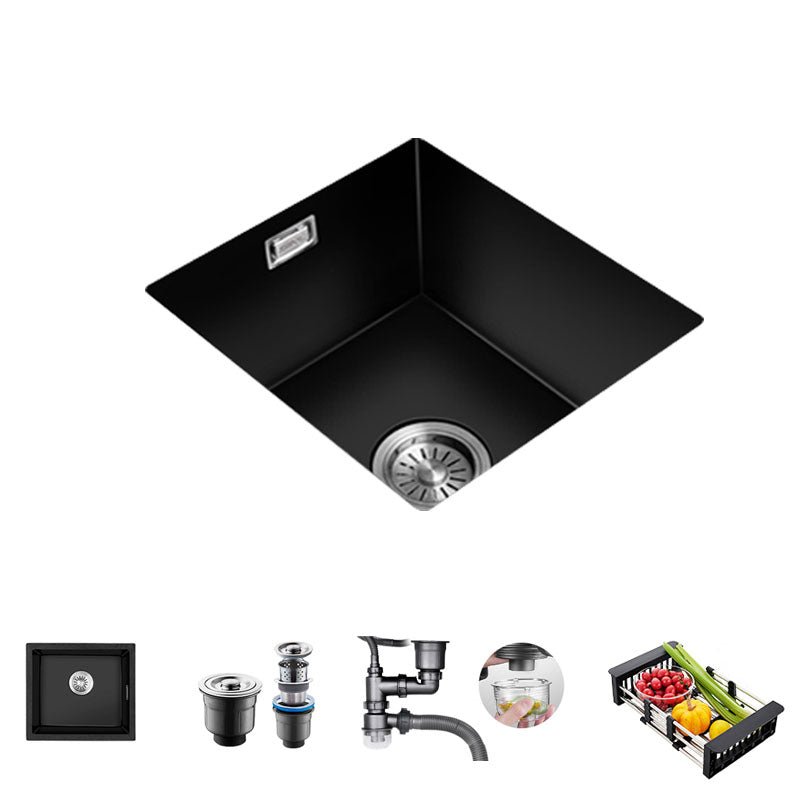 Quartz Kitchen Bar Sink Single Bowl Kitchen Bar Sink with Drain Assembly 18"L x 16"W x 9"H Sink Only None Clearhalo 'Home Improvement' 'home_improvement' 'home_improvement_kitchen_sinks' 'Kitchen Remodel & Kitchen Fixtures' 'Kitchen Sinks & Faucet Components' 'Kitchen Sinks' 'kitchen_sinks' 7337577