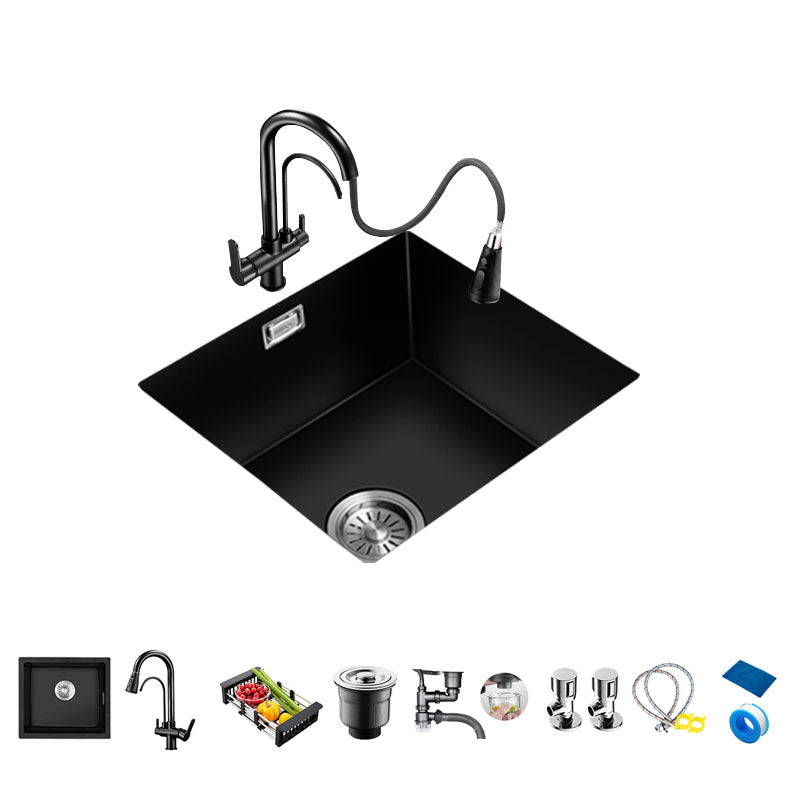 Quartz Kitchen Bar Sink Single Bowl Kitchen Bar Sink with Drain Assembly 22"L x 17"W x 9"H Sink with Faucet 3-in-1 Purifying Faucet Clearhalo 'Home Improvement' 'home_improvement' 'home_improvement_kitchen_sinks' 'Kitchen Remodel & Kitchen Fixtures' 'Kitchen Sinks & Faucet Components' 'Kitchen Sinks' 'kitchen_sinks' 7337592