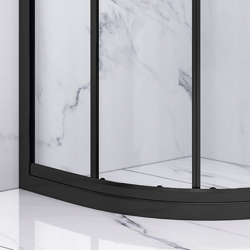 Transparent Pivot Shower Bath Door Silver and Black Frame Shower Door Clearhalo 'Bathroom Remodel & Bathroom Fixtures' 'Home Improvement' 'home_improvement' 'home_improvement_shower_tub_doors' 'Shower and Tub Doors' 'shower_tub_doors' 'Showers & Bathtubs' 7337609