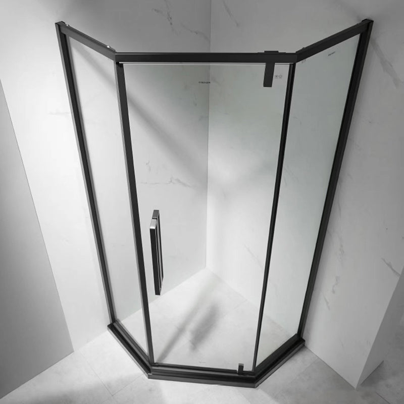 Transparent Tempered Shower Door Pivot Gray Framed Shower Bath Door Clearhalo 'Bathroom Remodel & Bathroom Fixtures' 'Home Improvement' 'home_improvement' 'home_improvement_shower_tub_doors' 'Shower and Tub Doors' 'shower_tub_doors' 'Showers & Bathtubs' 7337638