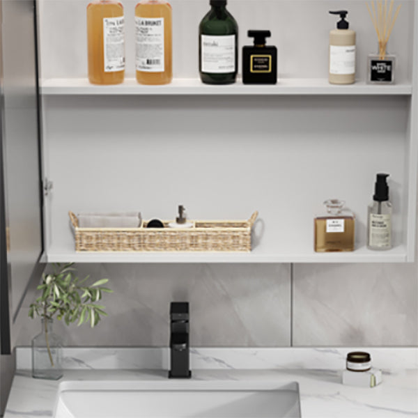 Modern Bathroom Vanity Set Wall Mount Stone Bathroom Sink Vanity with Mirror Clearhalo 'Bathroom Remodel & Bathroom Fixtures' 'Bathroom Vanities' 'bathroom_vanities' 'Home Improvement' 'home_improvement' 'home_improvement_bathroom_vanities' 7338105